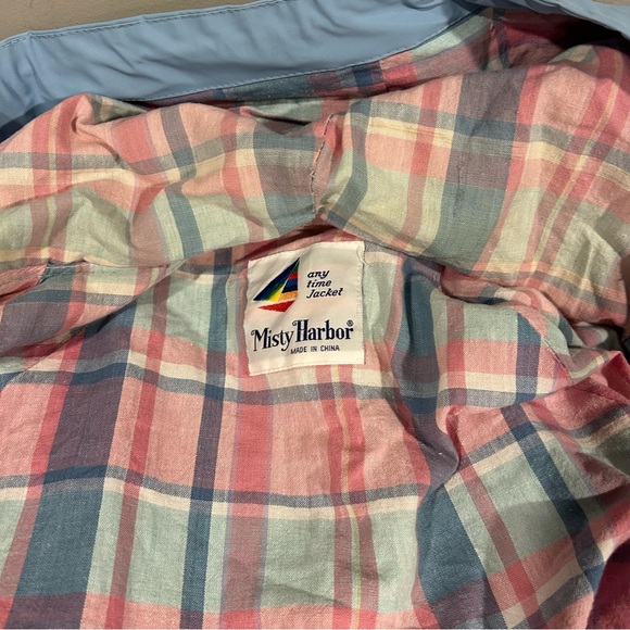 Misty Harbor Hooded Rain Coat Jacket Women's Plaid Lining Sz Small Blue Anytime - Picture 5 of 12